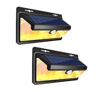 GRIFEMA DG1004-158, Lampe Solaires à Flamme pour Extérieur 158 LED, Lumière Sécurité avec Détecteur de Mouvement, 2 Paquets