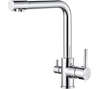 GRIFEMA DOVER-G4003, Robinet de Cuisine 3 voies, Mitigeur d'Evier de Cuisine avec Sortie Eau Filtrée, Chrome