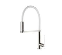 GRIFEMA Dover - Robinet de Cuisine LED à 3 Couleurs Changeantes, Mitigeur d'Évier Noir avec Bec Flexible, Chrome
