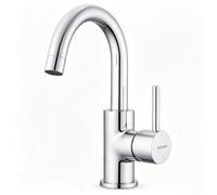 GRIFEMA Robinet Lavabo Salle Bain Monocommande Haut Pivotant à 360°, Laiton, Eau Chaude et Froide Disponible, Aérateur Démotable, G1002
