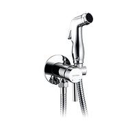 GRIFEMA COMPLENTO-G154 Set de Douchette WC avec Robinet d'Arrêt, Flexible de douche 1.5M / kit de Douche pour l'hygiène intime (G1/2 pouces,Eau chaude et froide), Chrome