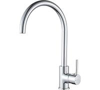 GRIFEMA G4001, Robinet de Cuisine avec Bec Pivotant, Mitigeur de Cuisine Chaud et Froid, Mitigeur d'évier Haut, Chrome, Argent