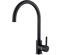 GRIFEMA G4001B, Robinet de Cuisine avec Bec Pivotant, Mitigeur de Cuisine Chaud et Froid, Mitigeur d'évier Haut, Noir, Exclusivité Amazon