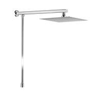 GRIFEMA G7007, Tête Douchette Carré 25 x 25 cm, Pommeau Douche avec support et flexible de douche, Acier Inoxydable, Chromé [Classe énergétique A++]
