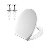 GRIFEMA G952 Lunette WC, Résine UF Abattant WC avec Fermeture en Douceur, Antibactérien, Anti-Jaunissement, Dégagement Rapide Nettoyage Facile, Siège de Toilettes Forme O, Blanc[Exclusivité Amazon]