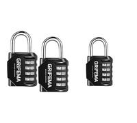 GRIFEMA GA1001, 2 Pièces Cadenas Code 4 Chiffres - Cadenas de Sécurité Résistant Aux Intempéries, Cadenas à Combinaison