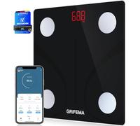 GRIFEMA GA2001, Balance personnelle, Impédancemètre avec Bluetooth, Pour IOS et Android, Balance connectée capable de détecter diverses données corporelles noir