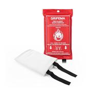 GRIFEMA GA3001 Couverture Anti-feu pour Cuisines 100x100cm en 1869:2019 Fire Blanket Convient pour Les Maisons, Les véhicules, Les Bureaux, Les barbecues extérieurs, Les cheminées et Les entrepôts
