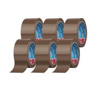 GRIFEMA GA4004-6, 6 Rouleaux Ruban Adhésif d'Emballage 50 mm x 66 m, Haute Adhérence, Faible Bruit, pour Cartons et Déménagement, Marron