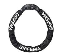 GRIFEMA GAK1201-9, Chaîne Antivol Vélo 90 CM, Chaîne Cadenas Vélo 5 Chiffres Codes pour Vélos, Motos, trotinette electrique, Portails, Noir