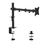 GRIFEMA GB2001-1, Support Ecran PC Moniteur de 13-32 Pouces, Bras Ecran PC VESA 75x75-100x100 MM, Rotation à 360°, Inclinaison d'angle de ± 90°, Réglable en Hauteur, Charge Maximale de 10 KG, Noir