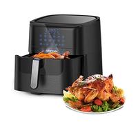 GRIFEMA GC2001 Friteuse sans Huile XXL 6,5L/1800W avec Écran Tactile LED, 12 Programmes pour Cuisson Saine, Air Fryer Circulation d'air Rapide 60 Min Minuterie et Température Réglable, Noir