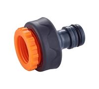 GRIFEMA GE1101, Nez de Robinet, Connecteur de robinet de jardin, Raccord de robinet femelle 3/4 pouces - 1/2 pouces universel, facile à installer, Orange/Gris, [Exclusivité Amazon]