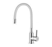 GRIFEMA Irismart-G4002-3, Robinet de Cuisine avec Bec Flexible, Mitigeur d'évier Monocommande, Chrome, Exclusivité Amazon, Blanc/Chromé
