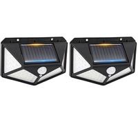 GRIFEMA Lampe Solaire Extérieur avec Détecteur de Mouvement, Spot Solaire Extérieur LED pour Jardin, 100 LEDs, 3 Modes, Angle 270°, IP65, Batterie 800mAh, GDK203 (Lot de 2)