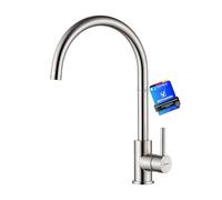 GRIFEMA G4008 Robinet de Cuisine Mitigeur Évier à Poignée Unique, Arc Élevé Débit Élevé 360, Acier Inoxydable Économe en Eau [Classe A+] Exclusivité Amazon