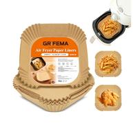 GRIFEMA Papier Friteuse Air Carré pour Cosori Cecotec 2 à 4 L, 100 Pièces