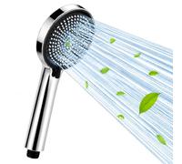 GRIFEMA Pommeau de Douche Haute Pression Anti-Calcaire, 3 Jets Réglables | Douchette Salle de Bain Anti-Calcaire, Tête de Douche Picots Silicone Ultra-légère Facile à Nettoyer Chromée G 1/2", G807