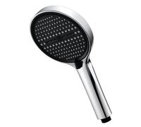 GRIFEMA Pommeau de Douche Haute Pression Anti-Calcaire, 4 Jets Réglables | Large Tête 130mm (Effet Pluie), Picots Silicone Anti-Bouchage, Universel G 1/2", Chromé, G806