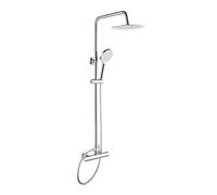 GRIFEMA Porto, Colonne de Douche avec Mitigeur Thermostatique, Flexible, Douche de Tête 25x25 CM, Douchette, Support, Chromé