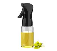 GRIFEMA Pulvérisateur d’Huile 200 ml en Verre - Vaporisateur Cuisine Réglable Antigoutte pour Huile, Vinaigre, Salades, Cuisson, Grillades et Friteuse à Air - Nettoyage Facile, GE2003B (Noir)