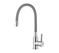 GRIFEMA G4002-9, Mitigeur Évier avec Bec Flexible, Robinet de Cuisine, Cuisine Mitigeur Flexible Rotative à 360°, Chrome, Gris