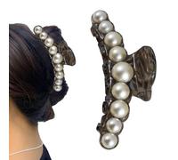 Griffe à cheveux en perles - Pince à maintien solide antidérapante de 27 g, jolies barrettes à longue mâchoire, accessoires fantaisie, perle acrylique brillante, dent imbriquée | Design pour femmes et