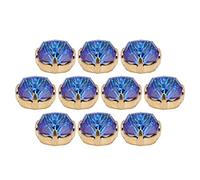 Griffe à coudre diamant 10 pièces décorations hautes en verre à dos plat pour accessoires de vêtements décor de fête à la maison K9 10mm fournitures d'artisanat brillant (Lumière bleue)