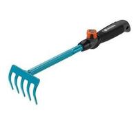 Gardena Râteau à fleurs Combisystem 08925-20 – 5 dents, inox, largeur 8,5 cm, poignée ergonomique