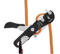 Griffe de corde d'escalade noire en alliage d'aluminium, descendeur d'escalade, auto-freinant confortable pour l'escalade pour le