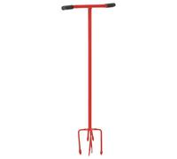 vidaXL Griffe de jardin Rouge Acier