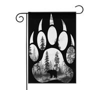 Griffe d'ours vintage amérindienne Drapeaux de jardin (12,5 x 18 pouces) - Bannière aux couleurs éclatantes pour décoration extérieure de jardin et de maison