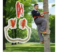 Griffe Elagage Outil d'escalade pour Cocotiers, Crampons Réglables pour Couper des Arbres/Cueillir des Fruits, Grimpeurs sur Poteau en Bois avec Repose-Pieds(250mm/9.8'')