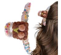Griffes à cheveux pour femmes, Clip à griffes à fourrure - Griffe à cheveux floue créative - Pinces à cheveux grandes antidérapantes, coiffe réutilisable à la mode pour les vacances de