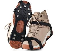 Griffes à Crampon avec 11 Dents, Véritables Pointes en Acier Inoxydable et Silicone Durable, Anti-Slip Crampons de Neige pour la Marche, Randonnée, Alpinisme en Hiver, Mixte Adulte