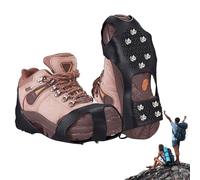 Griffes à glace avec 10 dents pour bottes et chaussures - Crampons en acier inoxydable pour marche niveau alpinisme randonnée