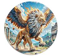 Griffin géant 1000 Pièces Puzzle Intelligence bête Puzzle Rond Classiques Bricolage pour Enfants Décompression Et Cadeau (67.5x67.5cm)