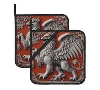 Griffin Lot de 2 maniques carrées résistantes à la chaleur 20,3 x 20,3 cm : tissus de qualité, anti-brûlure et faciles à nettoyer