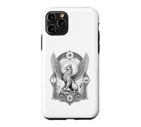 Griffin Sacred Guardian Mythical Creature Gravure Line Art Coque pour iPhone 11 Pro