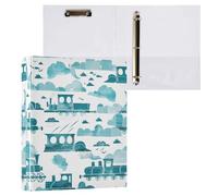 Griffin Trains Cloud Lot de 2 classeurs à 3 anneaux avec porte-bloc Blanc cyan 3,8 cm 200 feuilles
