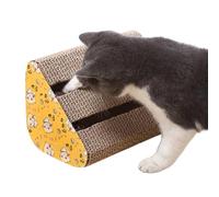 Griffoir à Chat en Carton Triangulaire, Rampe à gratter pour Chat | Carton à gratter pour Chat,Griffoir interactif en Carton pour Chat, Jouet à gratter engageant, Comprend Un Jouet Cloche