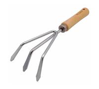Griffoir À Main 3 Dents - Acier Inox Et Bois - Nature