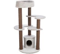 TRIXIE griffoir Afonso 135 cm en Gris/Marron - Arbre à Chat Grand sur 2 Niveaux avec Grotte pour Chat et possibilité de griffer sur Le Tronc en sisal - Confortable et Stable - 44456