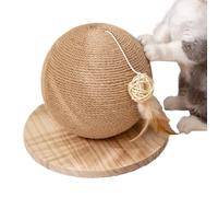 Griffoir Boule pour Chat | Griffoir Sisal Dresseur pour Chats,Jouet d'exercice avec Plumes pour Petit Animal,pour Mastication Enrichissement Lutte Contre l'Ennui Jeu Intérieur Chasse Grimper