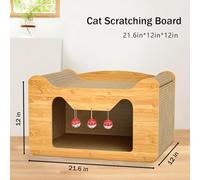 Griffoir Chat Carton MêMe Un Griffoir Est Un Nid De Chat, Griffoire A Chats Boule De Cloche Gratuite Lors De La Commande, Jouet Chat Niche Chat Interieur