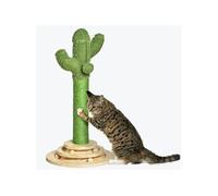 Pawhut Arbre à chat Cactus griffoir en sisal naturel avec pompon et plateforme Ø32×60 cm Vert