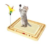 Griffoir Chat en Sisal Jouet Griffoir En Sisal Interactif Avec Plumes | Planche À Gratter Pour Stimulation Mentale Des Chatons Exercice Mental et Physique destiné aux