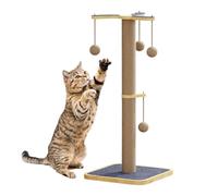Griffoir Chat Haut - Tour De Jeu Feline Maison, Jouet Balle Suspendue | Colonne Escalade Chatons Mobilier Protégé Moquette Murale Coin Entrée Séjour Balcon Terrasse Bureau Chambre Couloir Ja