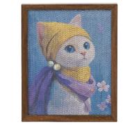Griffoir Chat Pearl Art Frame, Planche à griffer Verticale en sisal ondulé, Jouet d'escalade pour Chaton, Poste Mural pour activités félines, Design Cadre décoratif