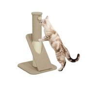 PawHut Poteau à griffer pour Chat, 84 cm, Arbre à Chat en sisal avec Balle de Jouet, griffoir incliné, à Grain d'ananas, Marron Clair et crème